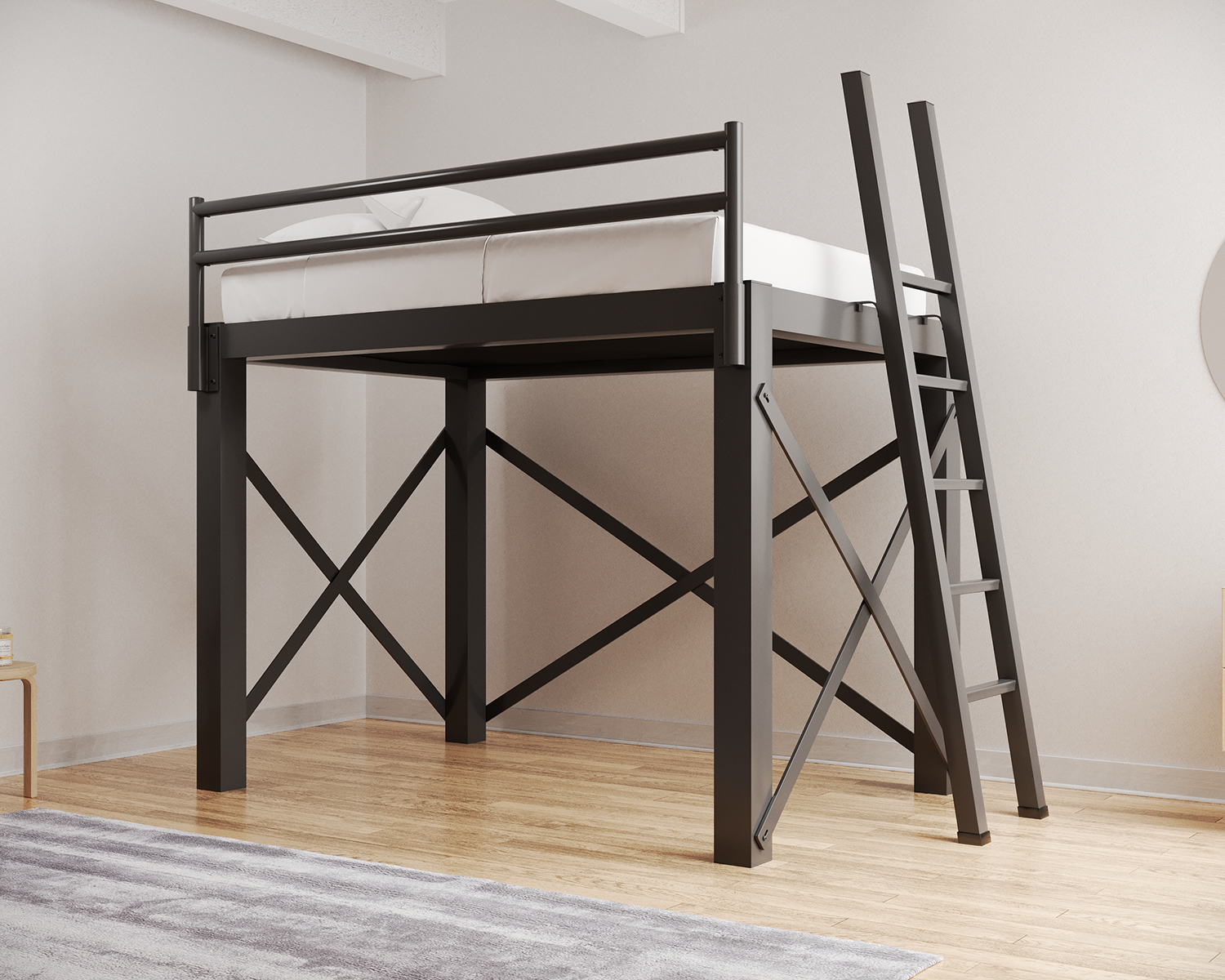 Black full best sale loft bed