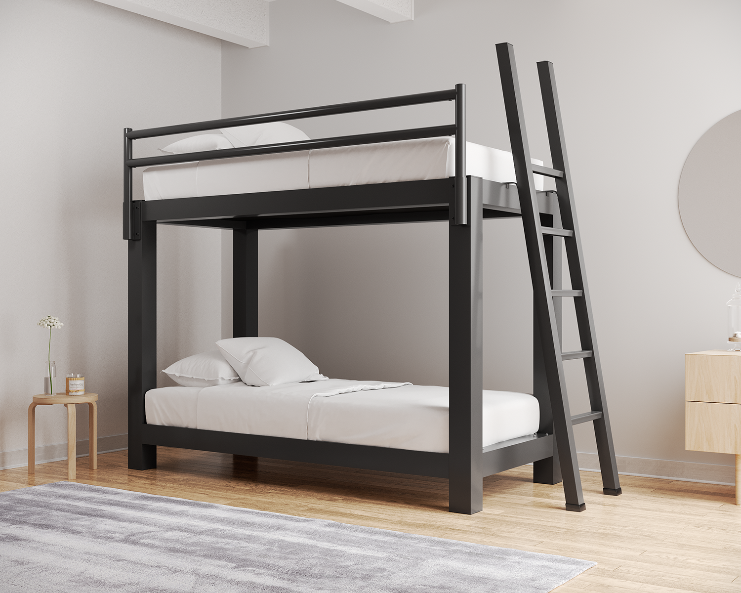 Twin XL Raised Panel Storage Bed, Birch Wood